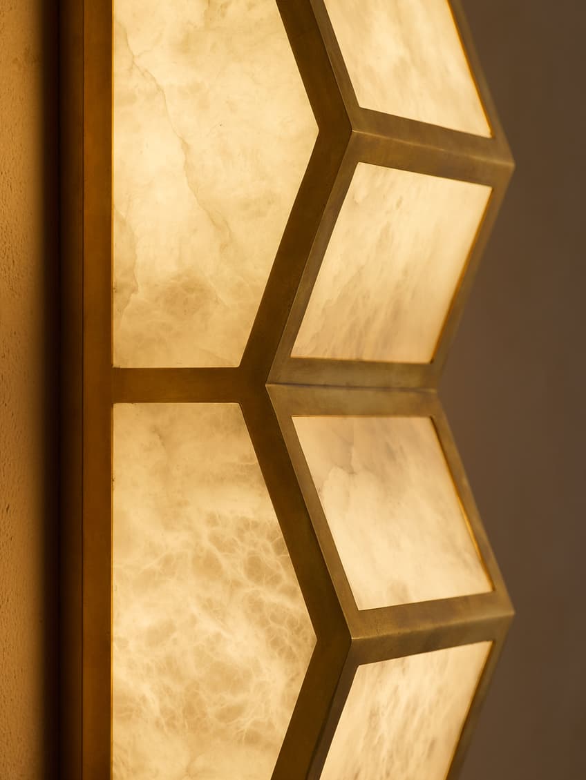 Alabaster Cascade Wall Sconce in Bronze with LED Lighting