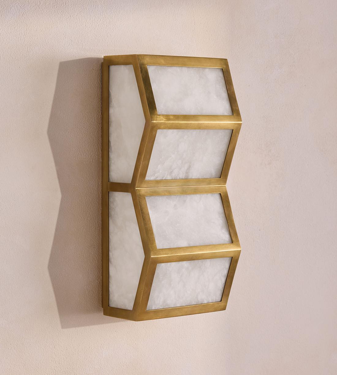Alabaster Cascade Wall Sconce in Bronze with LED Lighting