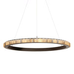 Avalon Halo Alabaster Chandelier – Modern Brass LED Pendant Light