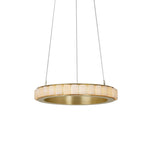 Avalon Halo Alabaster Chandelier – Modern Brass LED Pendant Light