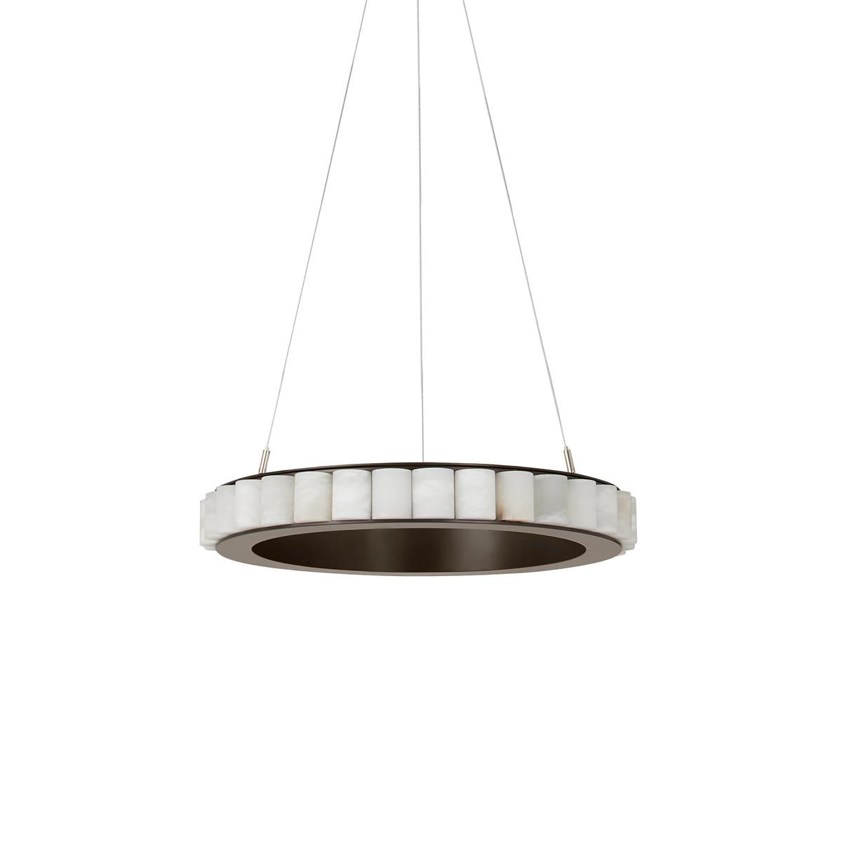 Avalon Halo Alabaster Chandelier – Modern Brass LED Pendant Light
