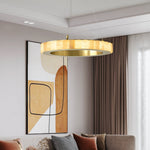 Avalon Halo Alabaster Chandelier – Modern Brass LED Pendant Light