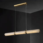 Alabaster Beam Linear Pendant Light in Brass for Modern Interiors