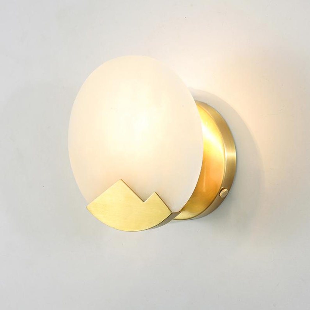 Alabaster Brass Wall Light