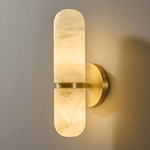 Alabaster Capsule Wall Sconce in Brass | Modern Bedroom & Hallway Lighting