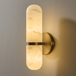 Alabaster Capsule Wall Sconce in Brass | Modern Bedroom & Hallway Lighting
