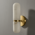 Alabaster Capsule Wall Sconce in Brass | Modern Bedroom & Hallway Lighting
