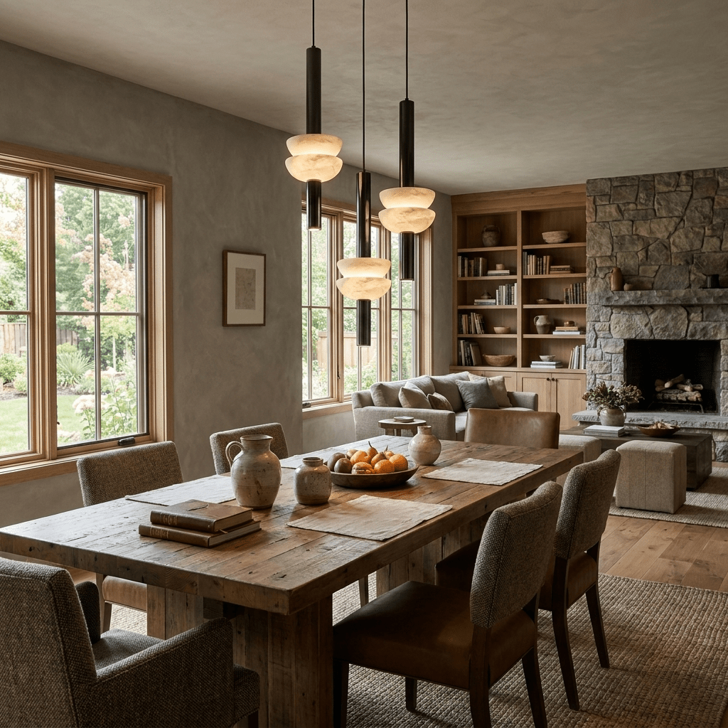 Alabaster Column LED Pendant Light – Modern Minimalist Hanging Lamp