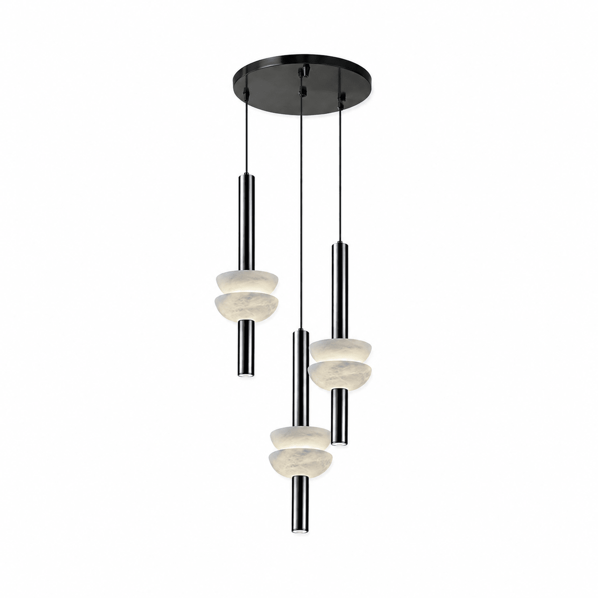 Alabaster Column LED Pendant Light – Modern Minimalist Hanging Lamp