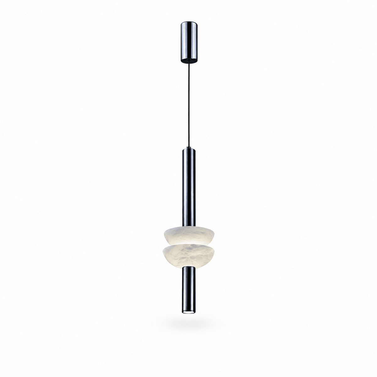 Alabaster Column LED Pendant Light – Modern Minimalist Hanging Lamp