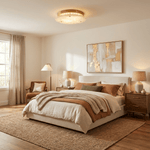Alabaster Disc Ceiling Light in Brass | Flush Mount LED Lamp