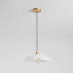 Alabaster Dome Swag Pendant Light in Brass Finish