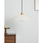 Alabaster Dome Swag Pendant Light in Brass Finish