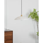 Alabaster Dome Swag Pendant Light in Brass Finish