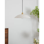 Alabaster Dome Swag Pendant Light in Brass Finish