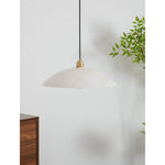 Alabaster Dome Swag Pendant Light in Brass Finish