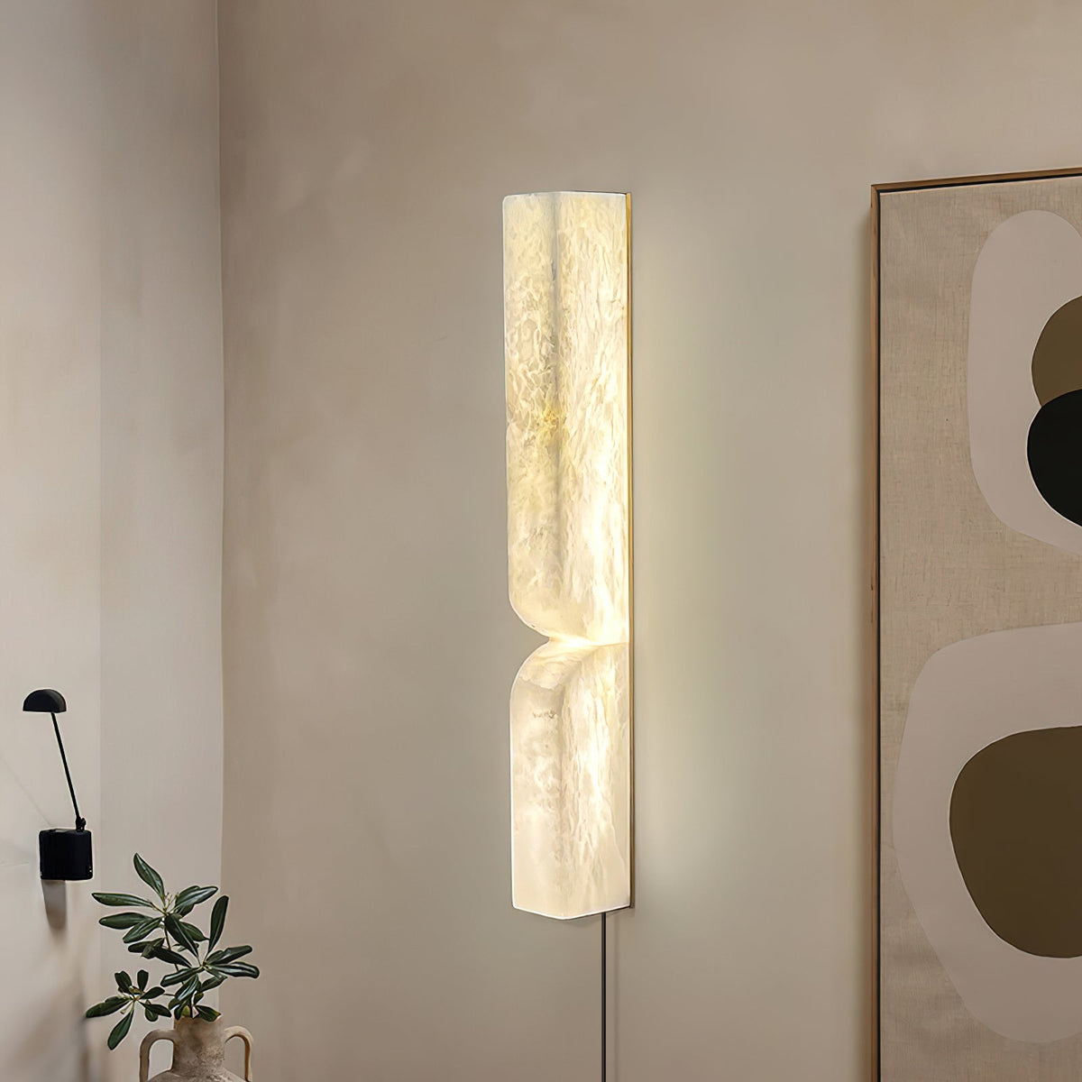 Alabaster Essence Plug-In Wall Sconce in Gold or Black