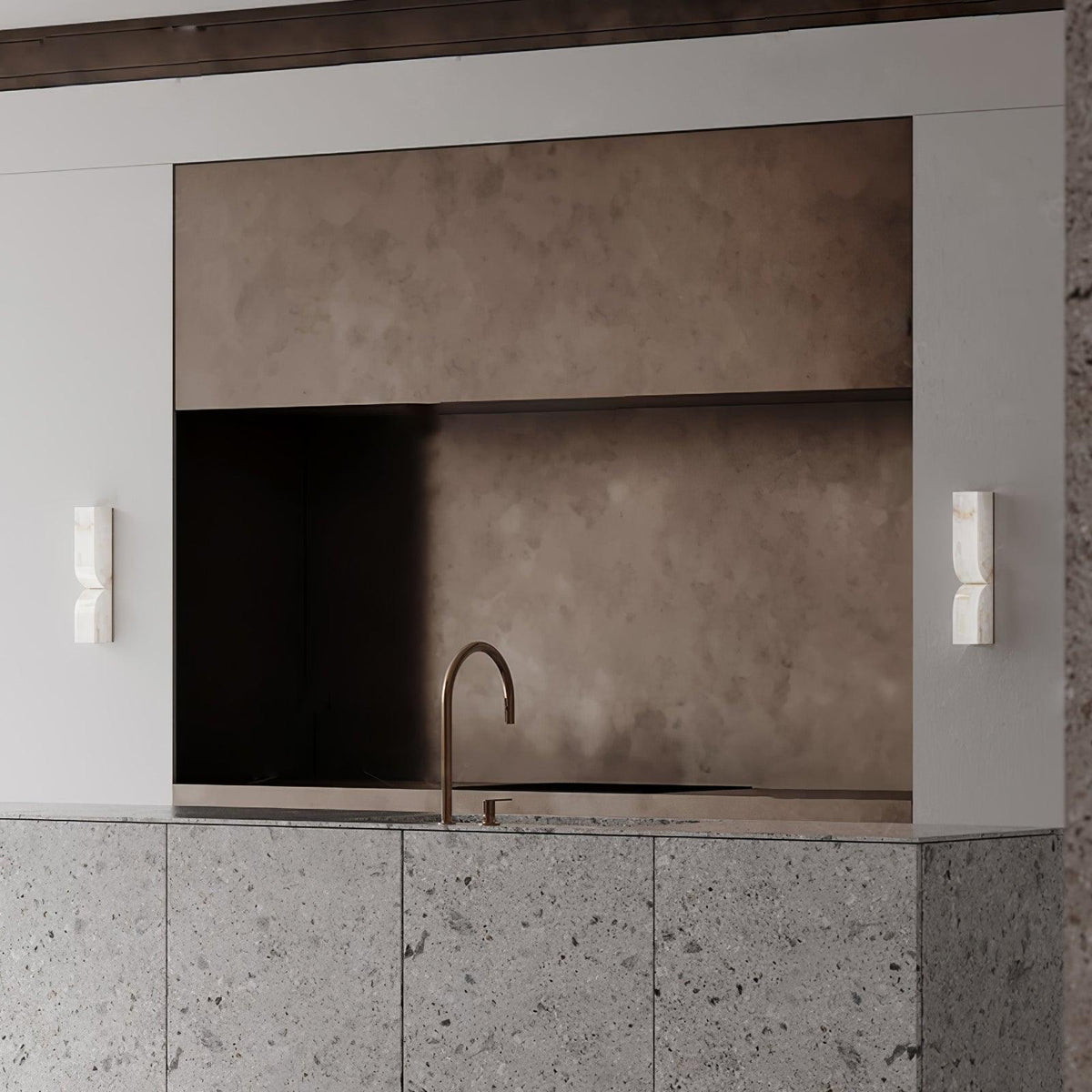 Alabaster Essence Plug-In Wall Sconce in Gold or Black