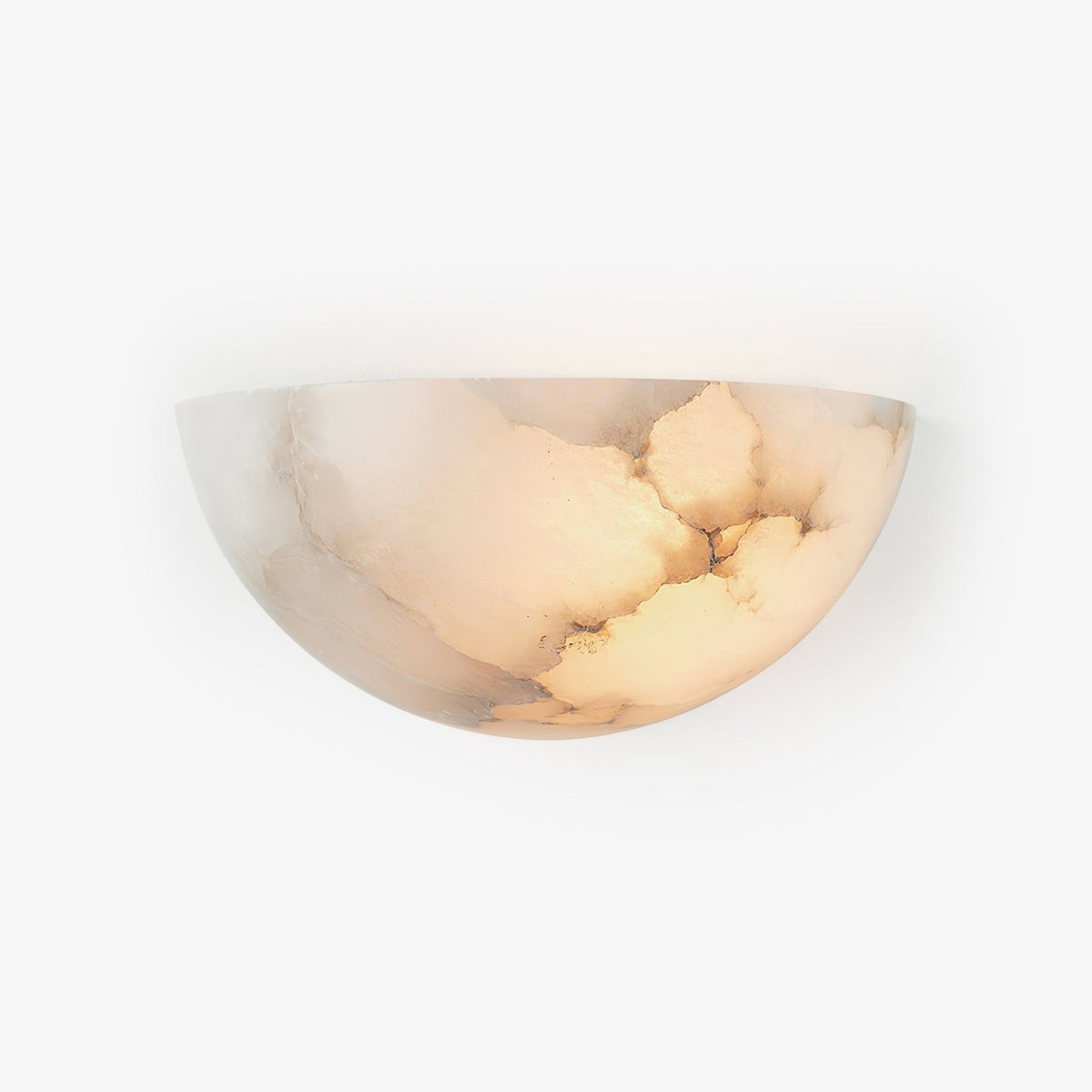 Alabaster Half-Moon Wall Sconce | Natural Stone Lighting