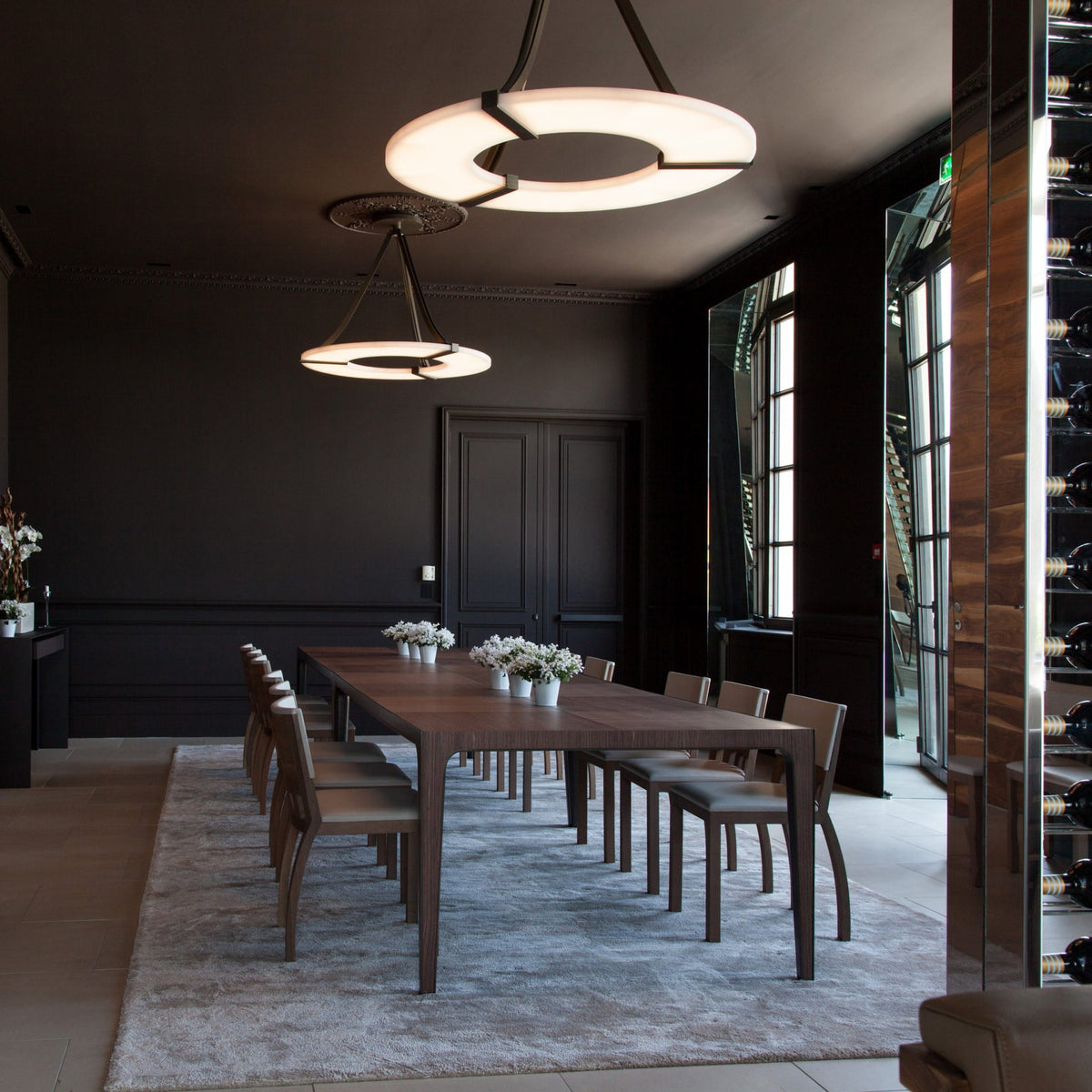 Alabaster Halo Pendant Light – Modern Minimalist LED Chandelier
