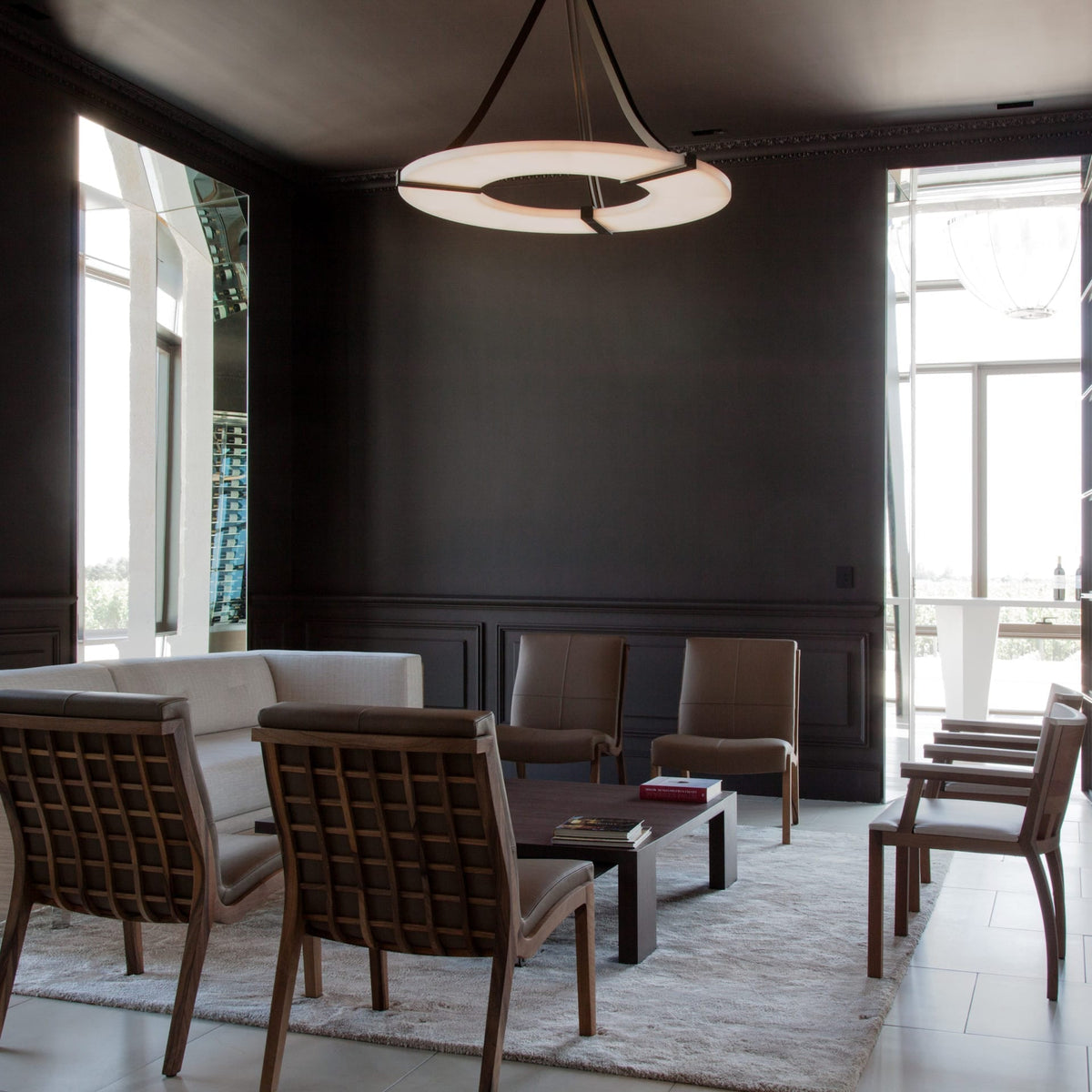 Alabaster Halo Pendant Light – Modern Minimalist LED Chandelier