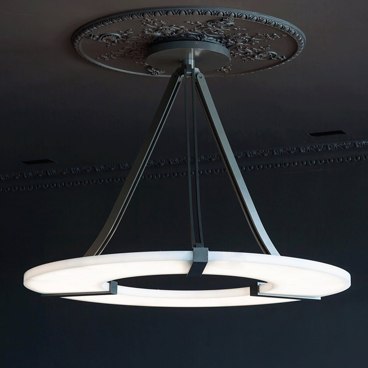 Alabaster Halo Pendant Light – Modern Minimalist LED Chandelier