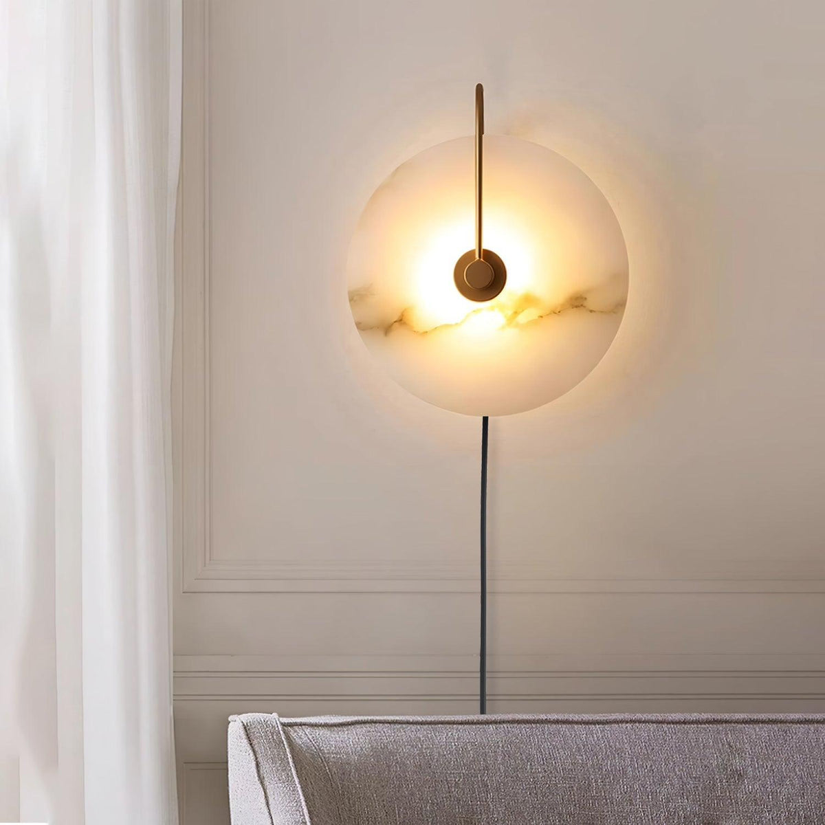 Alabaster Led Plug In Wall Lamp