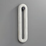 Alabaster Capsule Wall Sconce in Natural Stone with Black Mount