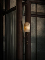 Alabaster Obelisk Double Sconce in Brass and Marble