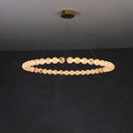 Alabaster Orb Ring Chandelier – Modern LED Halo Light for Dining Room