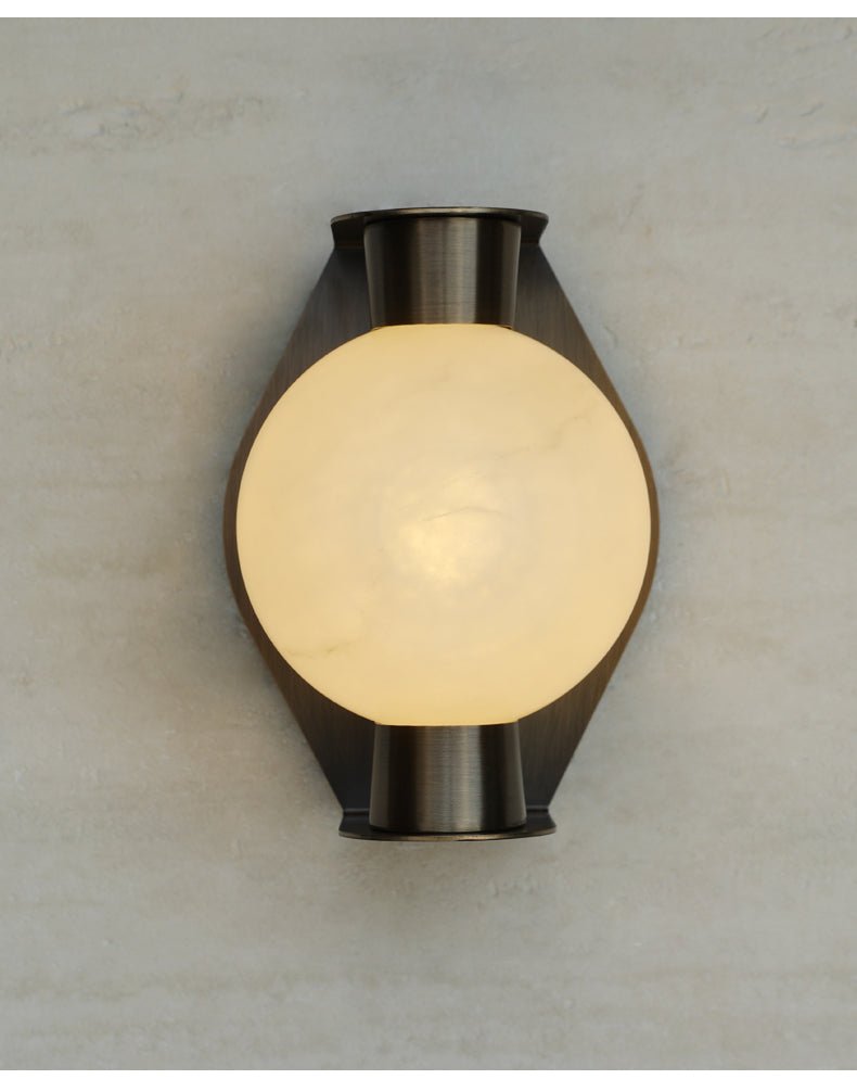 Alabaster Orb Wall Sconce in Aged Brass | Modern Luxury Lighting
