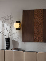Alabaster Orb Wall Sconce in Aged Brass | Modern Luxury Lighting