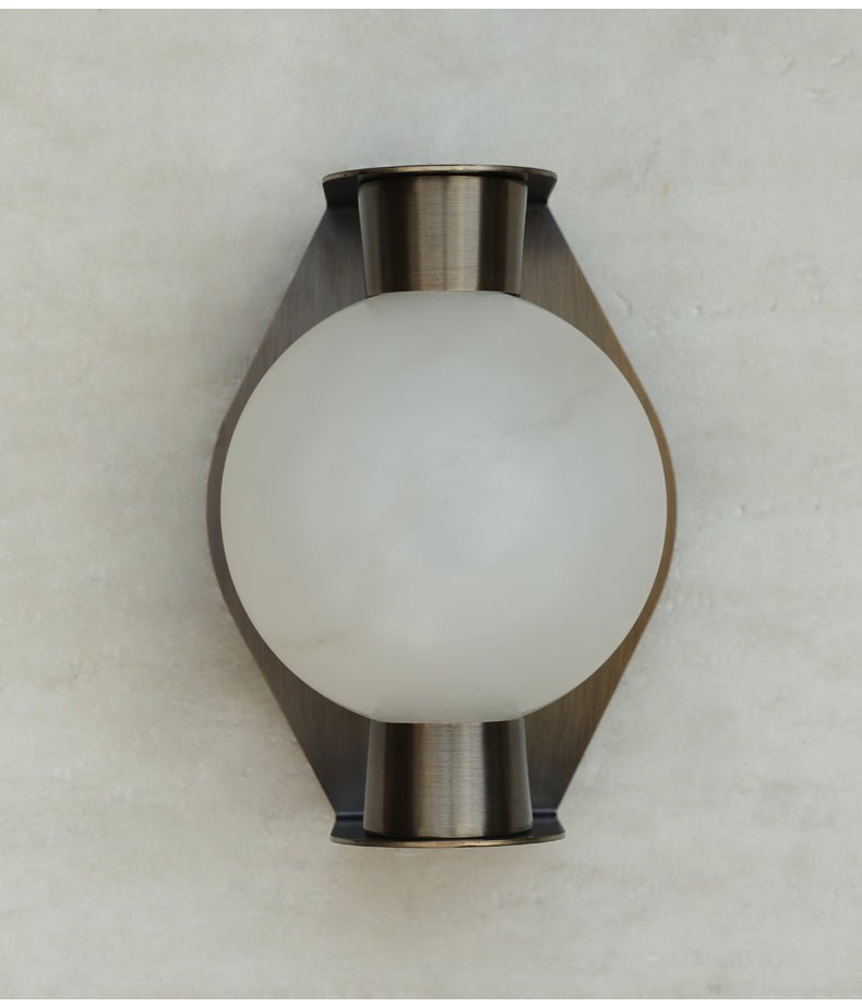 Alabaster Orb Wall Sconce in Aged Brass | Modern Luxury Lighting
