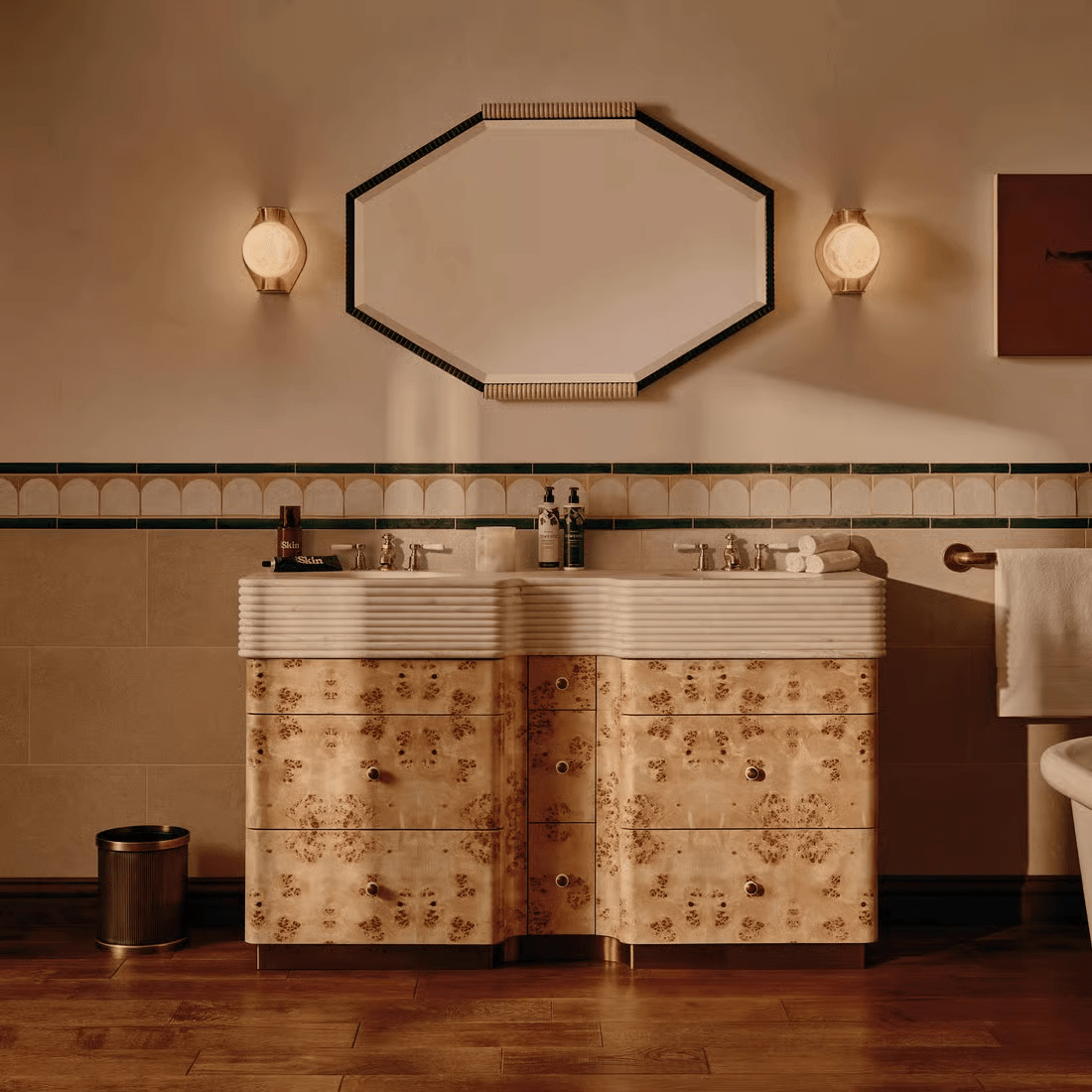 Alabaster Orb Wall Sconce in Aged Brass | Modern Luxury Lighting
