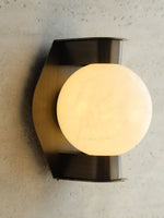 Alabaster Orb Wall Sconce in Aged Brass | Modern Luxury Lighting