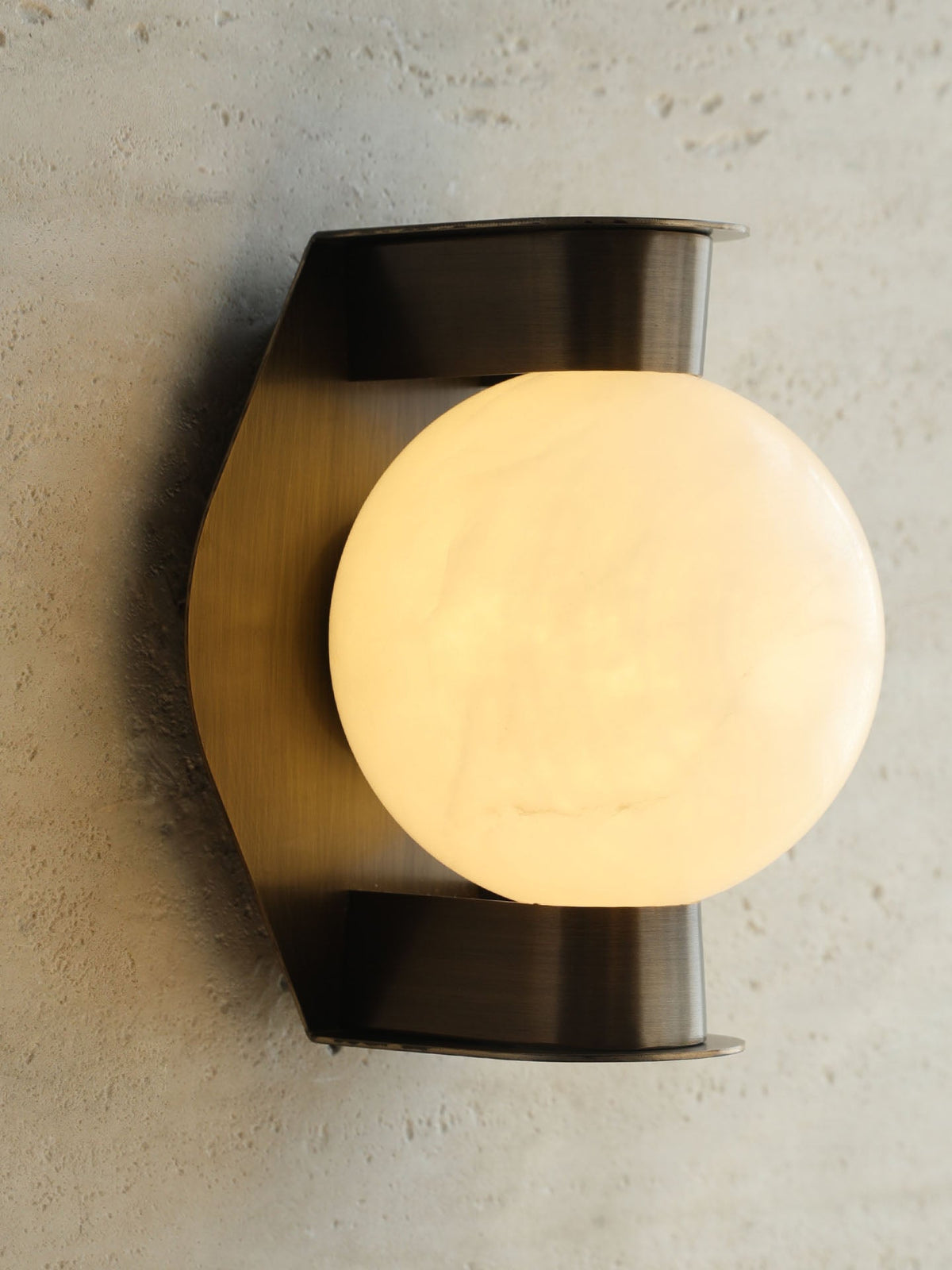 Alabaster Orb Wall Sconce in Aged Brass | Modern Luxury Lighting
