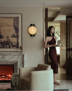 Alabaster Orb Wall Sconce in Aged Brass | Modern Luxury Lighting