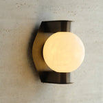 Alabaster Orb Wall Sconce in Aged Brass | Modern Luxury Lighting
