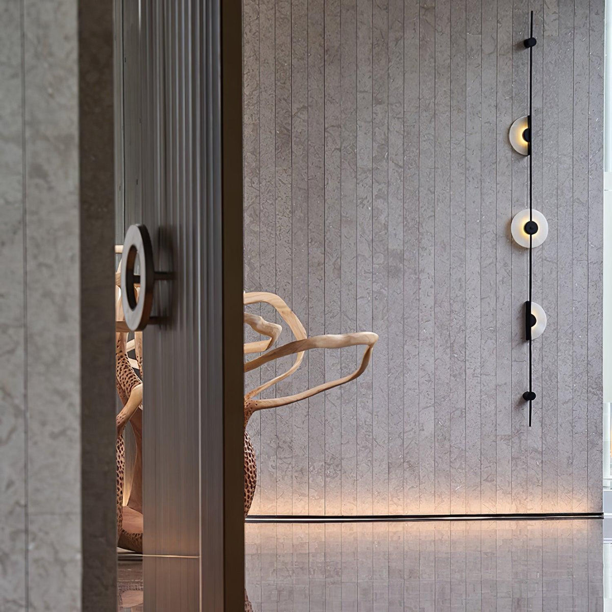 Alabaster Vertical Plug In Wall Sconce