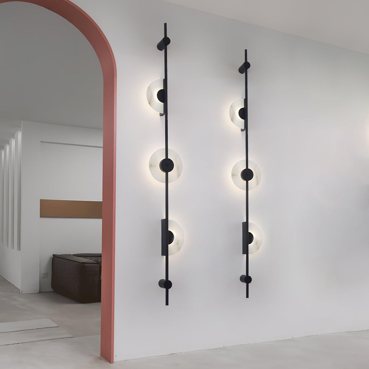Alabaster Vertical Plug In Wall Sconce