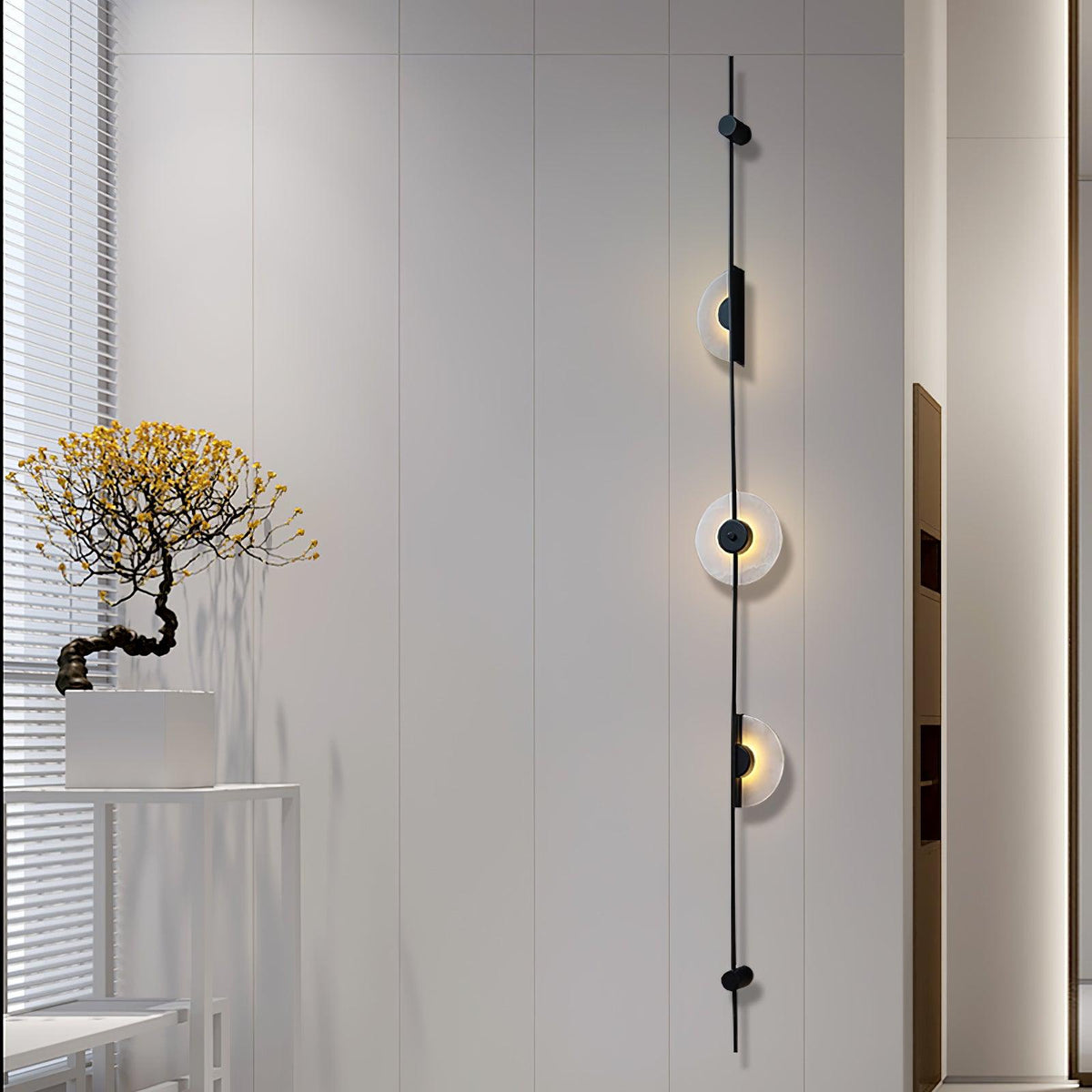 Alabaster Vertical Plug In Wall Sconce