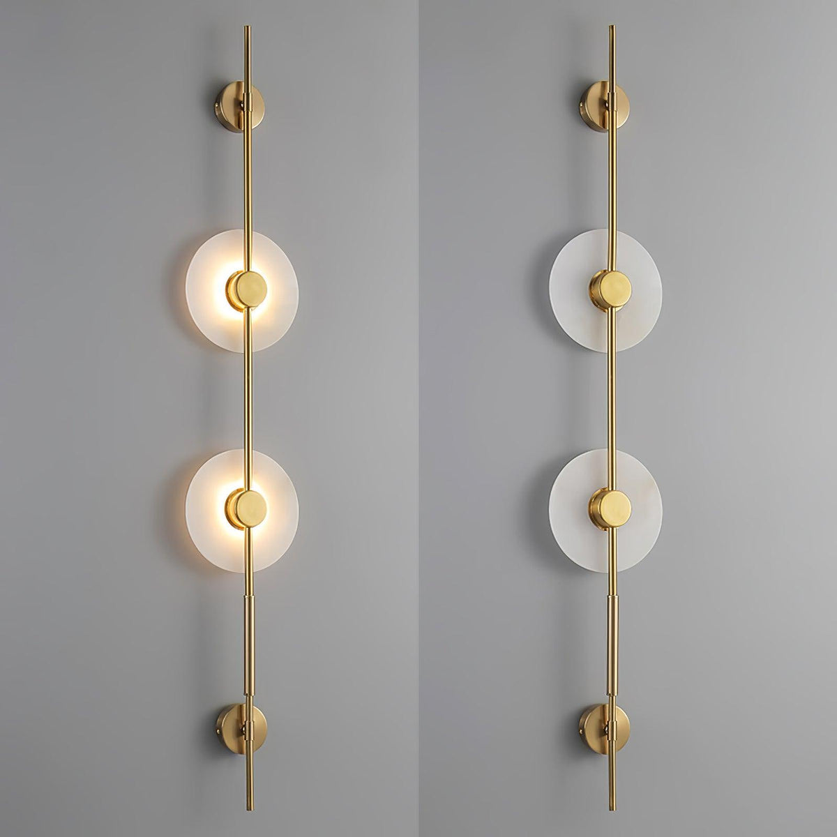 Alabaster Vertical Plug In Wall Sconce