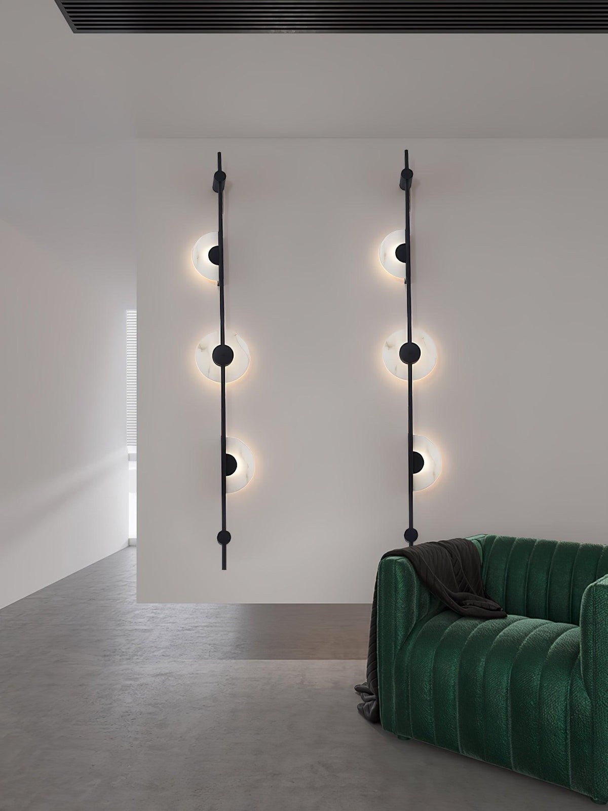 Alabaster Vertical Plug In Wall Sconce
