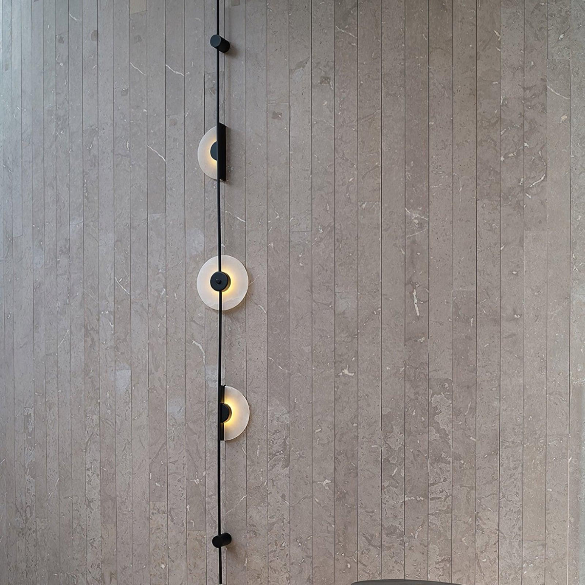 Alabaster Vertical Plug In Wall Sconce