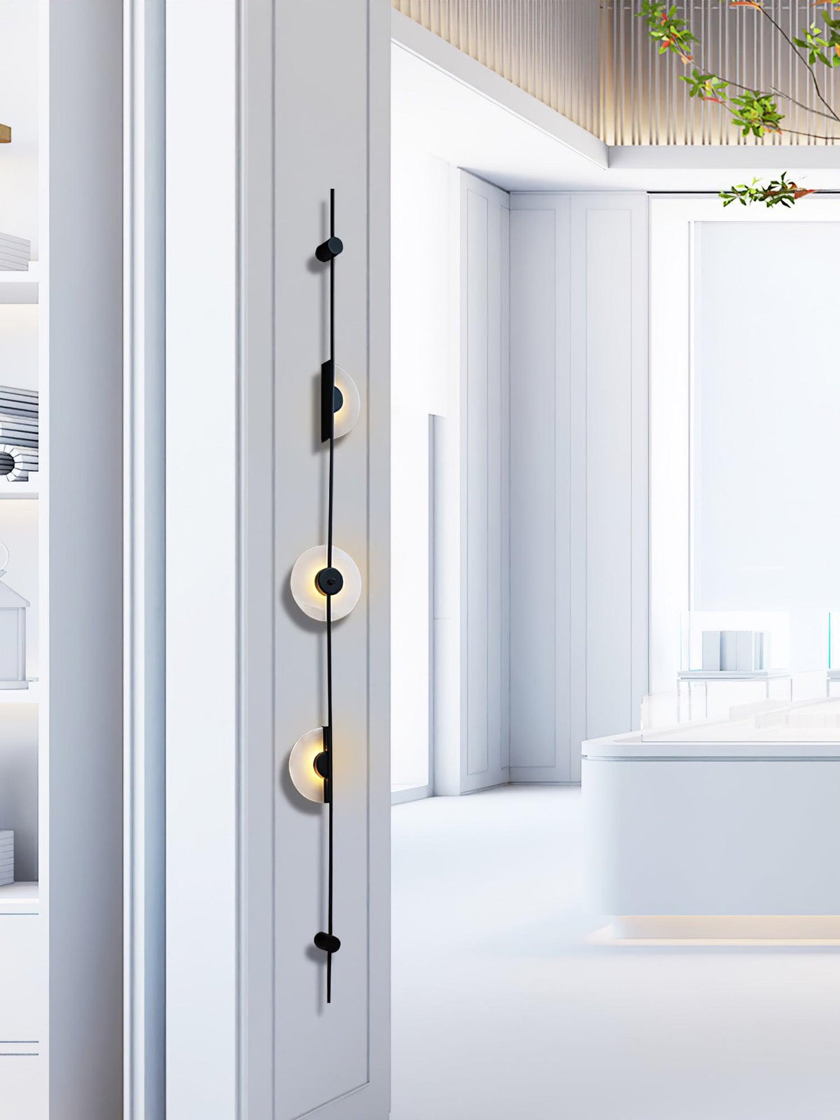 Alabaster Vertical Plug In Wall Sconce