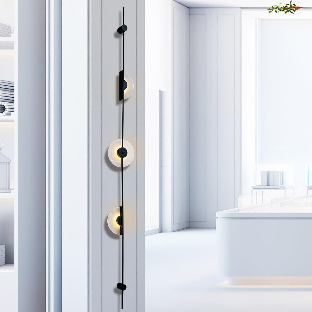 Alabaster Vertical Plug In Wall Sconce