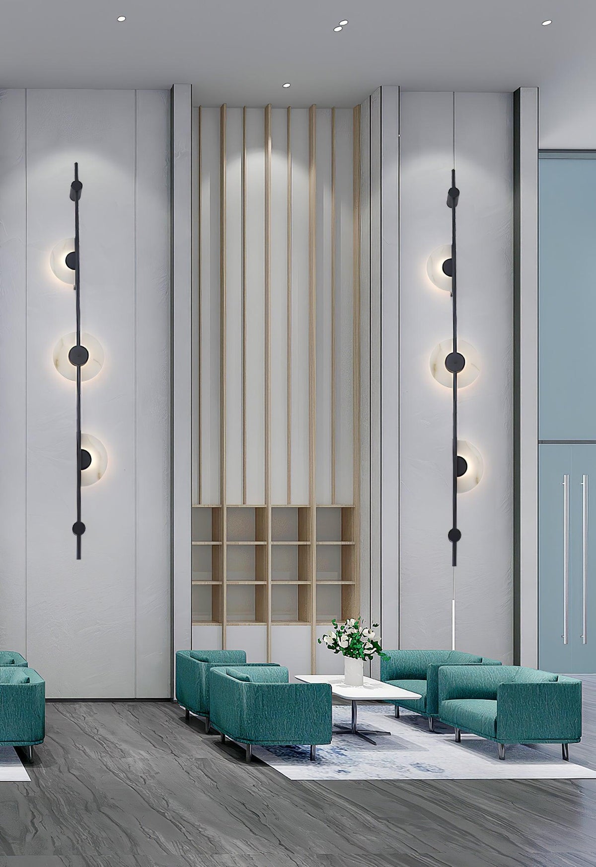 Alabaster Vertical Plug In Wall Sconce