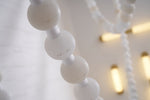 Alabaster Pearl Necklace Chandelier — Cascading Beaded LED Pendant Light