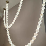 Alabaster Pearl Necklace Chandelier — Cascading Beaded LED Pendant Light