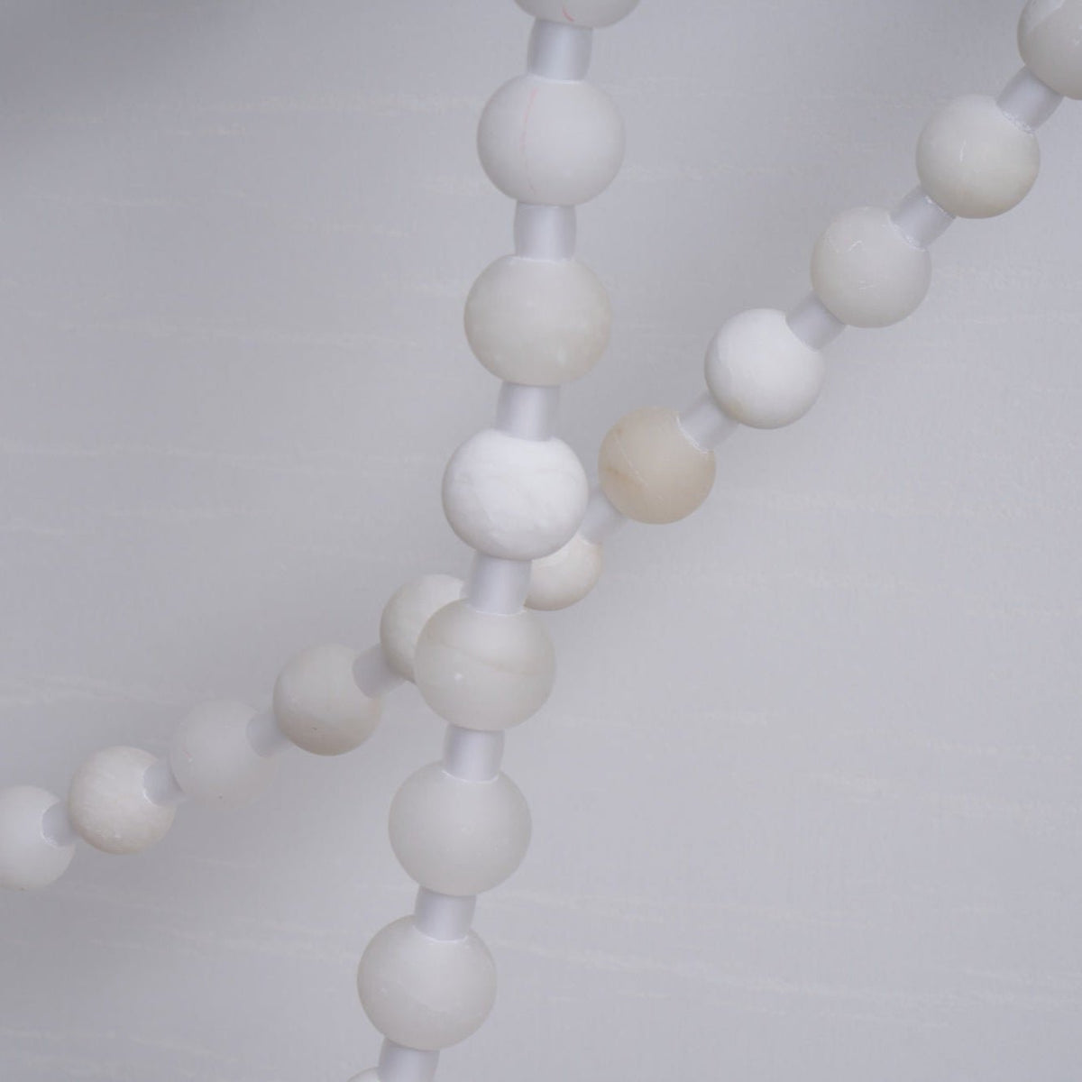 Alabaster Pearl Necklace Chandelier — Cascading Beaded LED Pendant Light